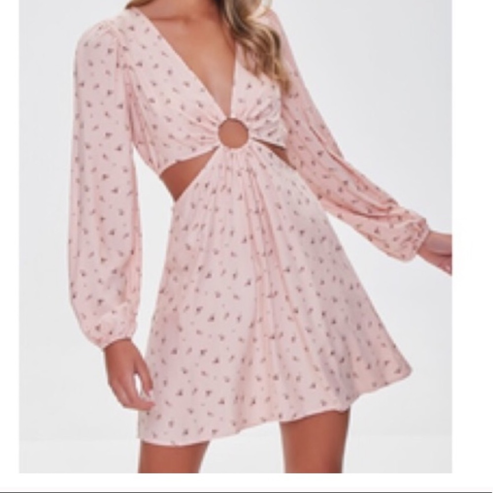Floral cutout mini dress